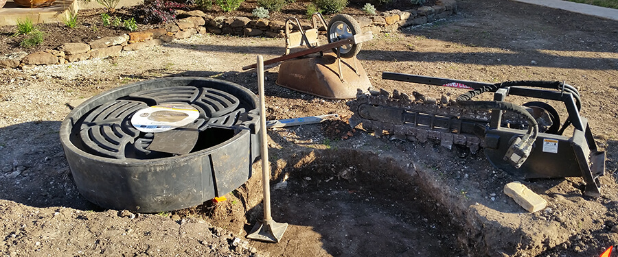 In-Progress Installation of Bubbling Fountain