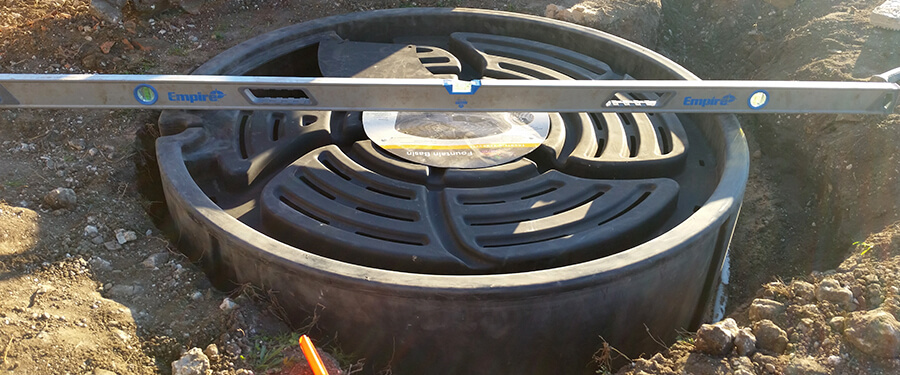 In-Progress Installation of Bubbling Fountain